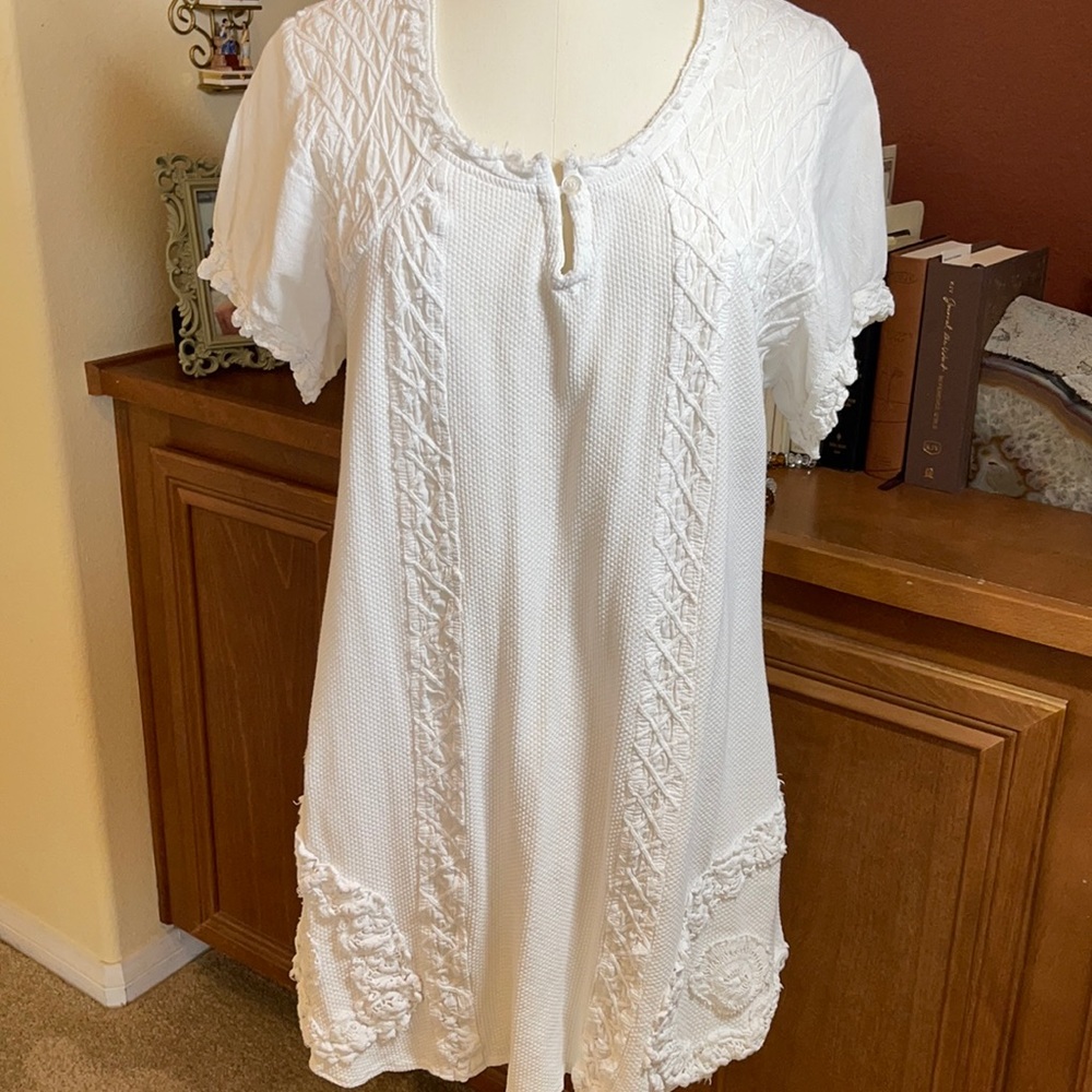 Caamano 100% cotton white blouse XL